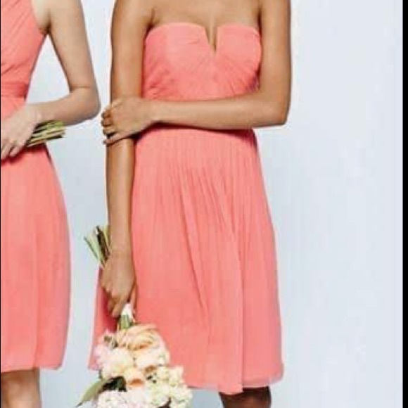 J. Crew Coral Sleeveless Chiffon Knee Length Dress - Picture 1 of 2